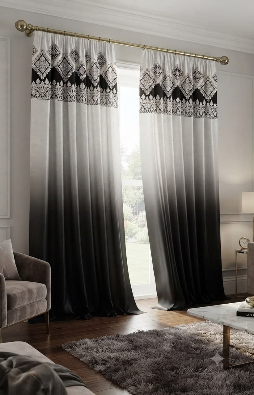 3D Digital Original Velvet Curtain Pair - Design 135