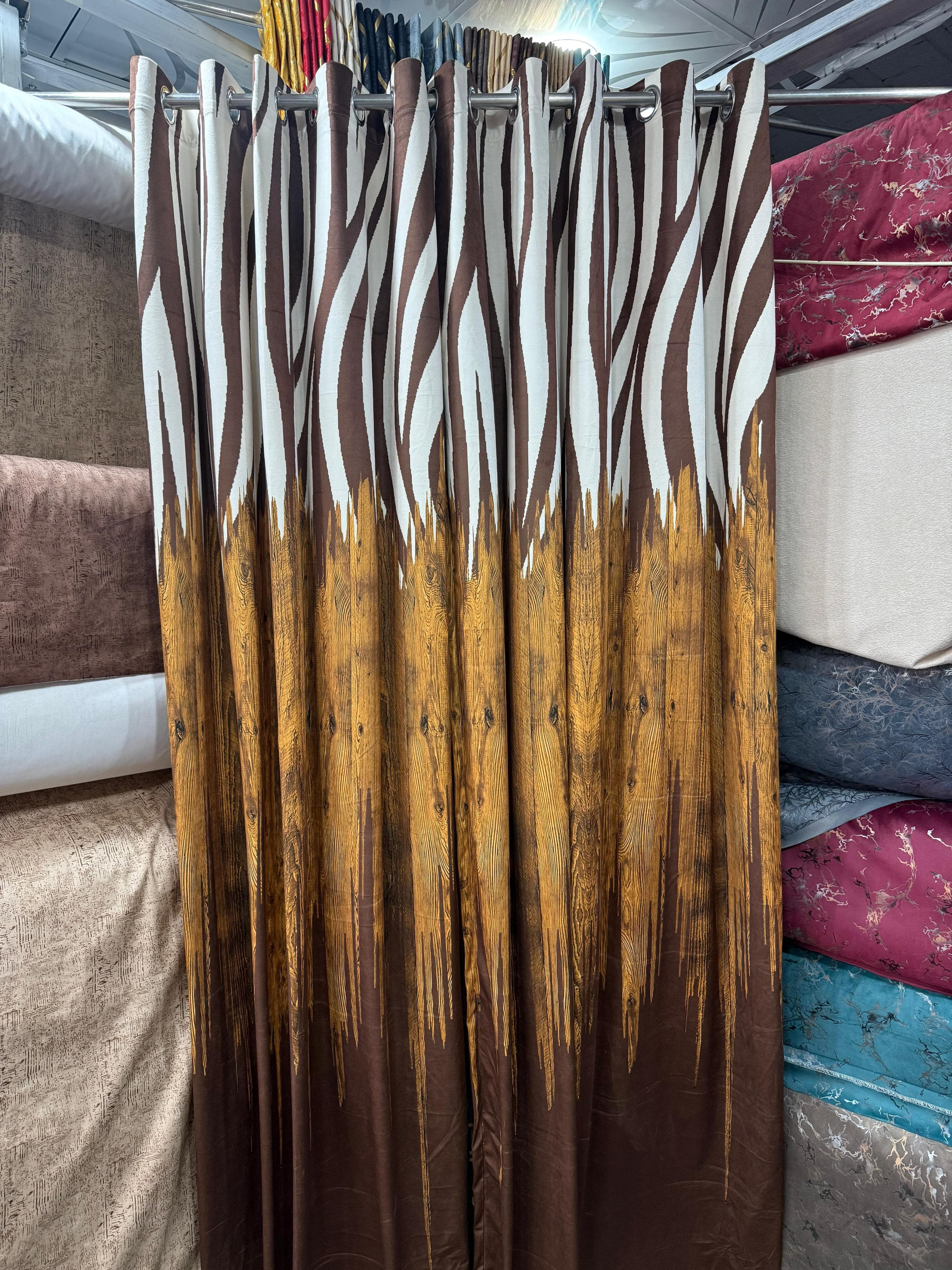 3D Digital Original Velvet Curtain Pair - Design 150