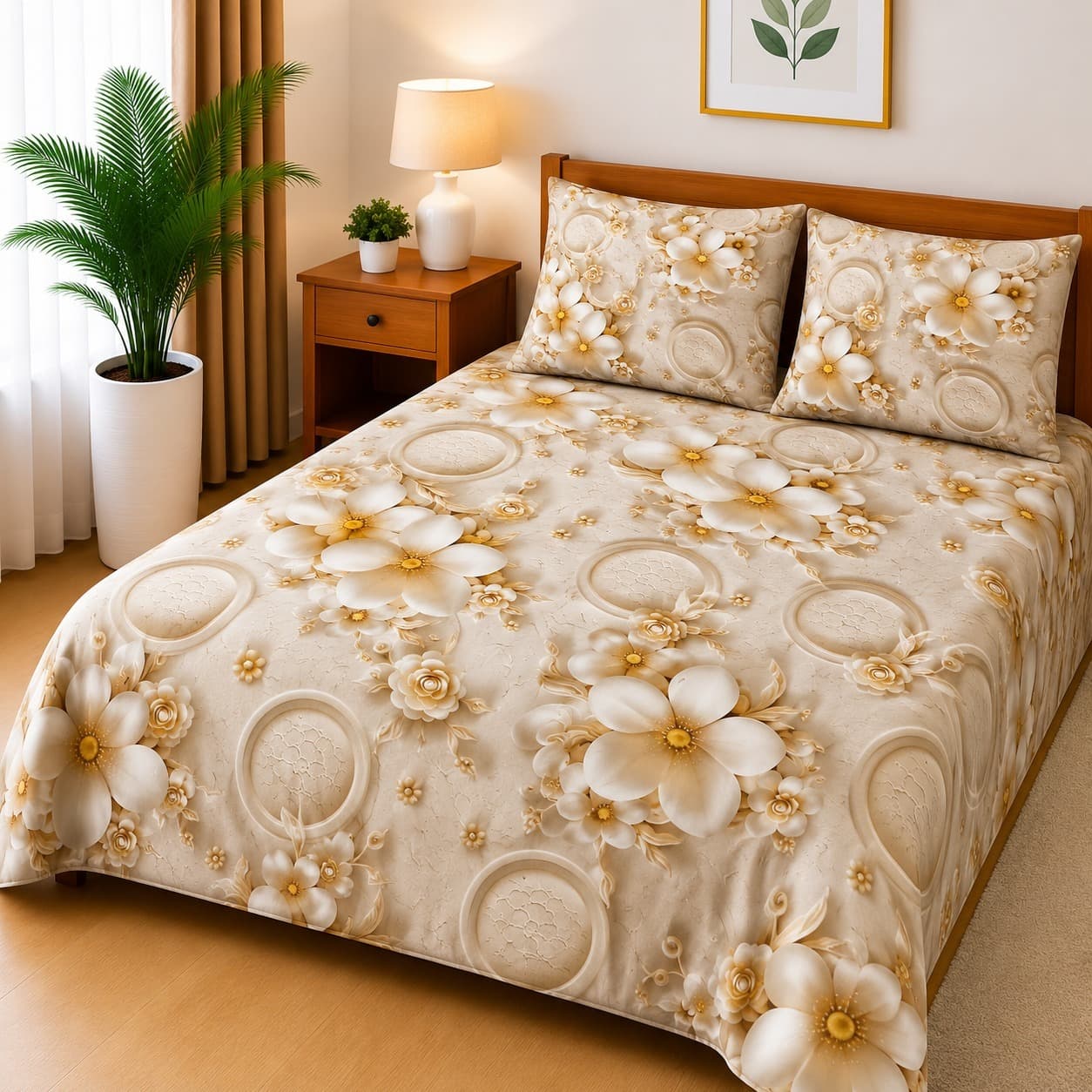 3-Piece 3D Digital Bedsheet Set - Design 56