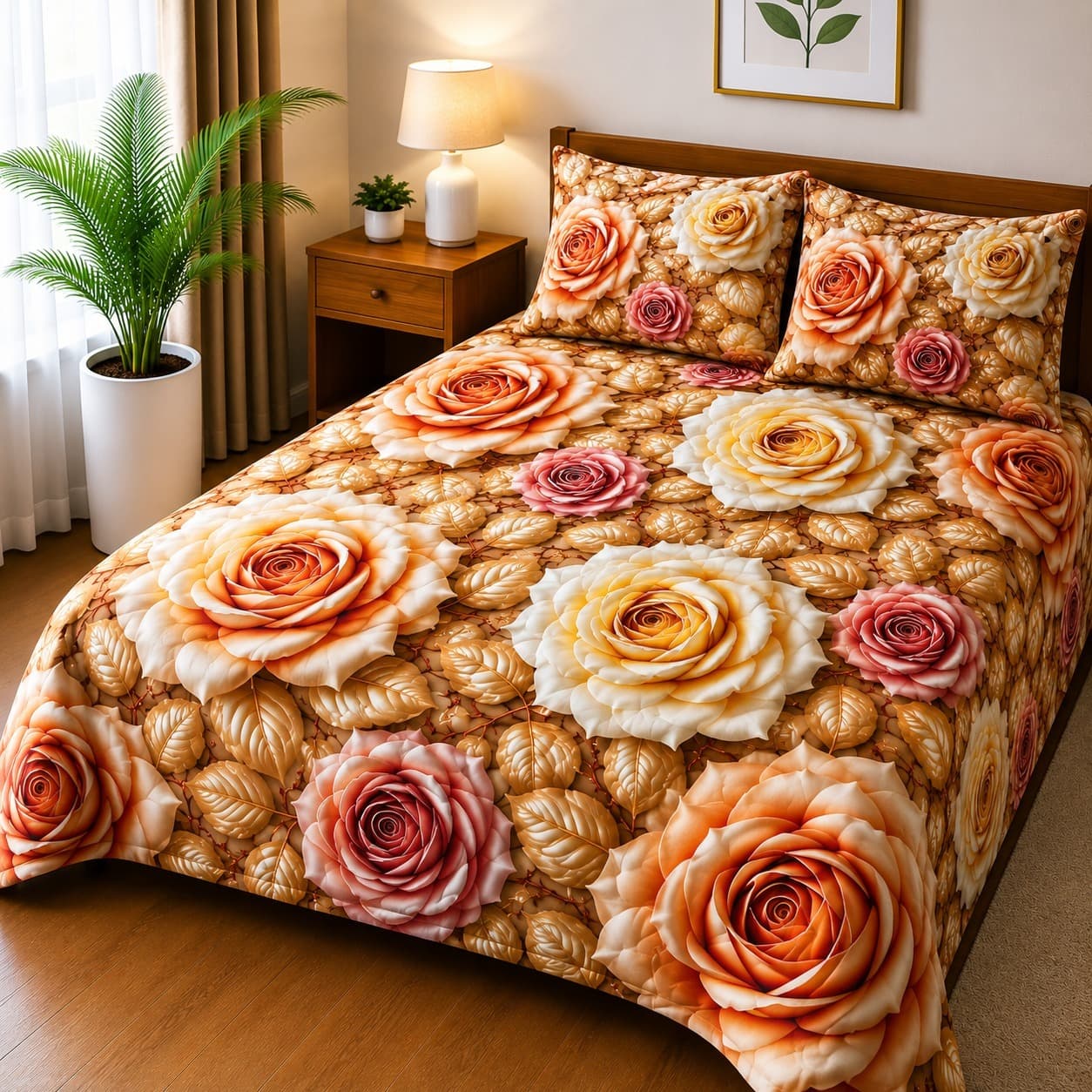 3-Piece 3D Digital Bedsheet Set - Design 61