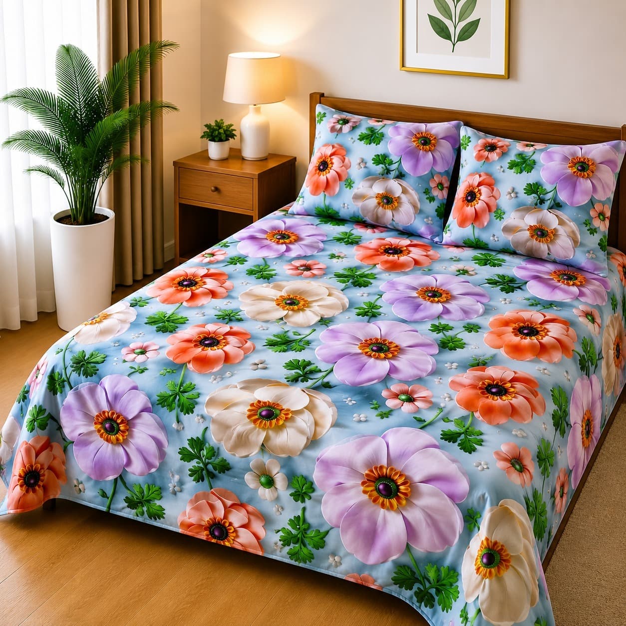 3-Piece 3D Digital Bedsheet Set - Design 62