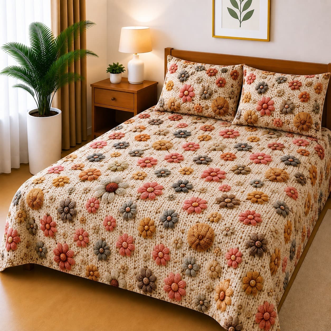 3-Piece 3D Digital Bedsheet Set - Design 70