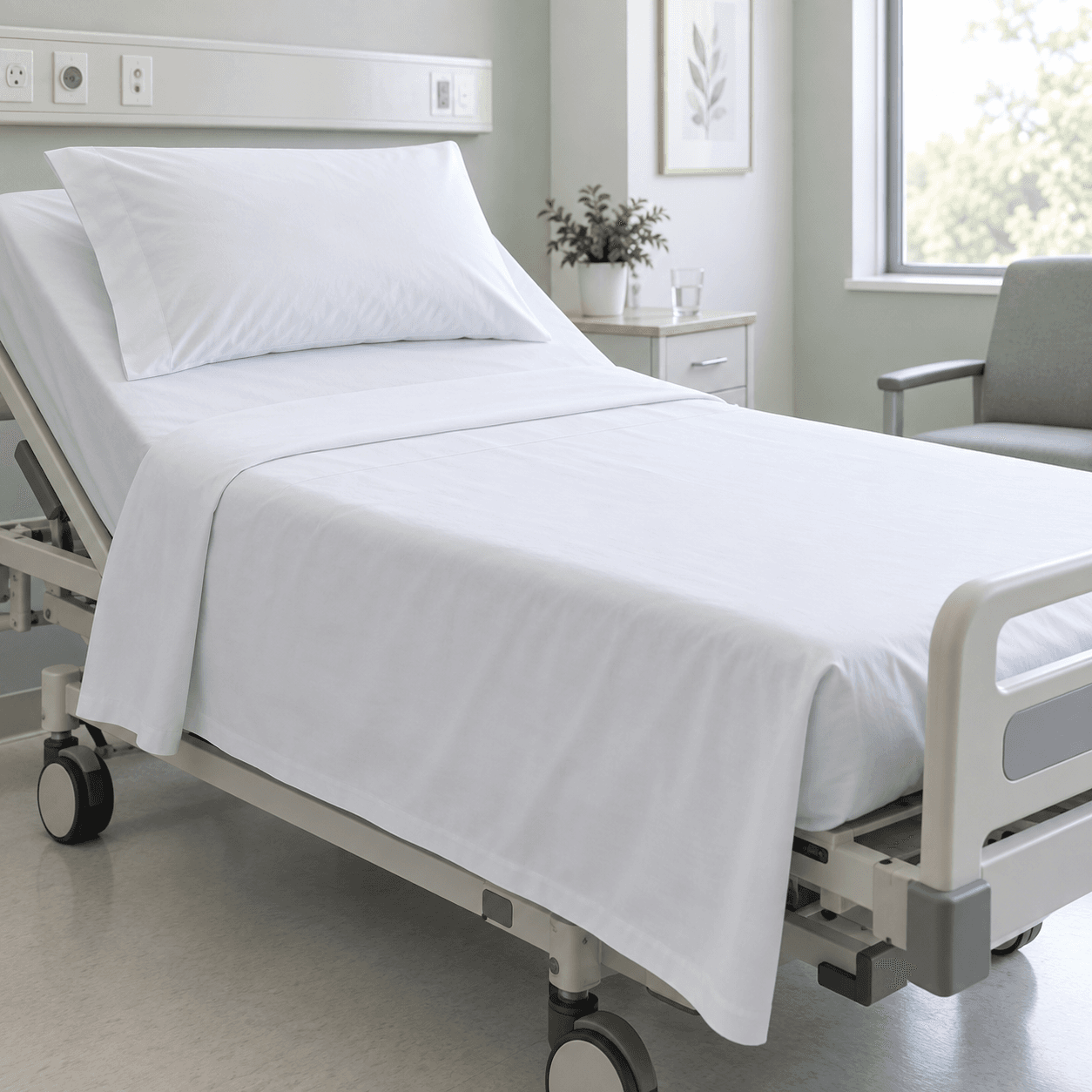 Plain White Healthcare Bedsheet Set - Clinic & Hospital Supply