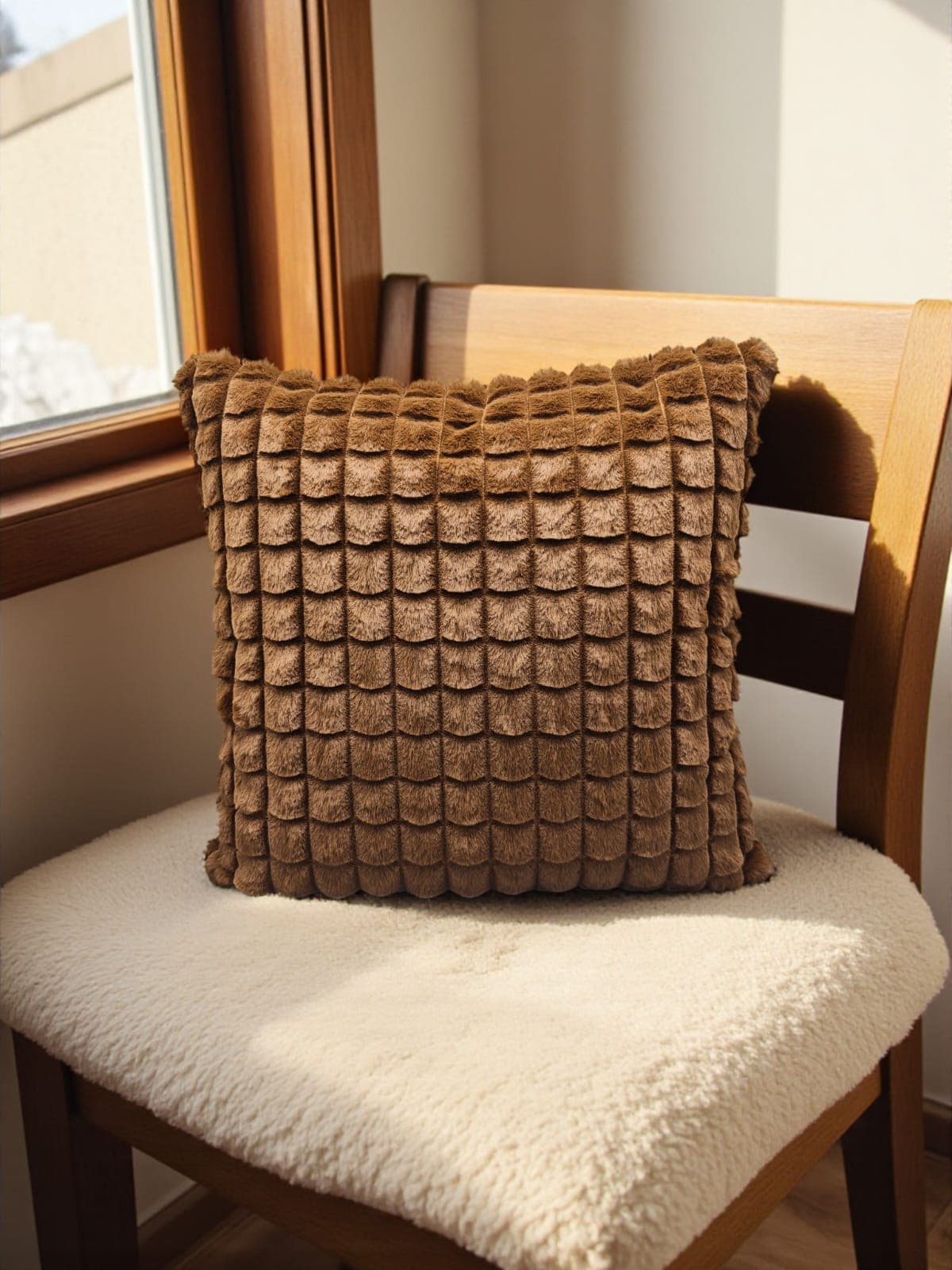 Fluffy Small Squares Cushion