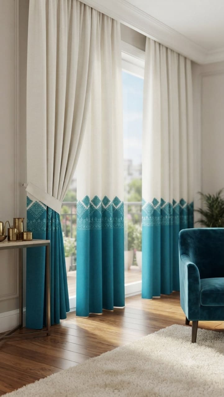 3D Digital Original Velvet Curtain Pair - Design 123